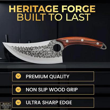 SliceElite Hand-Forged Viking Knife | Precision Boning & Meat-Cutting Tool with Gift Box | Professional Chef Knife for BBQ & Kitchen