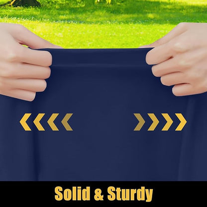 Smiry Rectangle Picnic Table Cloth, Waterproof Elastic Fitted Tablecloths for 6 Foot Tables, Washable Polyester Table Cover for Camping, Indoor and Outdoor (Navy, 36"x72")