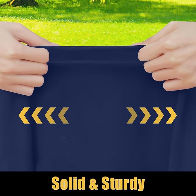 Smiry Rectangle Picnic Table Cloth, Waterproof Elastic Fitted Tablecloths for 6 Foot Tables, Washable Polyester Table Cover for Camping, Indoor and Outdoor (Navy, 18"x72")