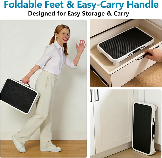 Simple Deluxe Step Stools Foldable, Heavy Duty Foot Stool with Non-Slip Paltform & Feet, Folding Step Ladder for Adults or Kids in Kitchen, Home, 330 Lbs Capacity