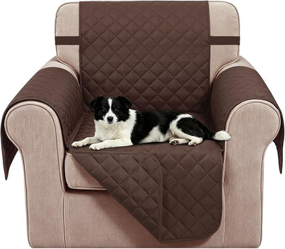 Reversible Recliner Chair Covers, 23" Chair, Chocolate | Chair Covers for Living Room with Elastic Straps, Water Repellent, Chair Protectors Covers for Dogs