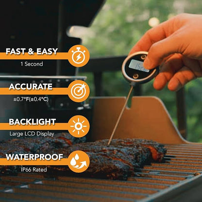 CHEFSTEMP Pocket Pro Instant Read Meat 1-Second Digital Meat Thermometer for Grilling, Food, BBQ, Kitchen Cooking, Oil Deep Frying & Candy (Light Blue)