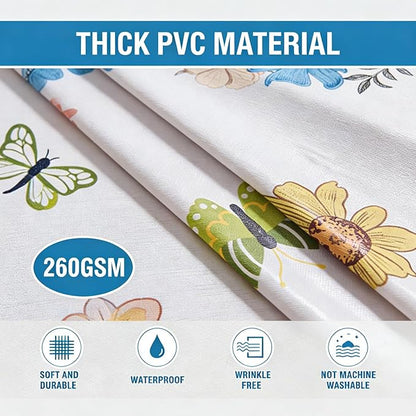 Vintage Wildflowers Vinyl Tablecloth - 55×78 Heavy Duty PVC Table Cover, 100% Waterproof & Heat Resistant for Outdoor Picnic Patio Party Kitchen Decor, Easy Wipe Clean