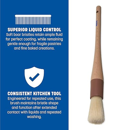 SPARTA Kitchen Basting Brush – SKU 4038000 Basting Brush for Cooking with Hardwood Handle, Epoxy-Set Boar Bristles for Restaurants, Catering or Kitchens, Withstands Heat Up to 500°F, 1in