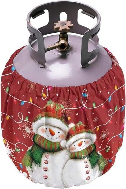 Christmas Propane Tank Cover 20lb Easy to Install Gas Tank Cylinder Cover for Outdoor Camping Yard Party Waterproof Grill Accessories Gift for Friends