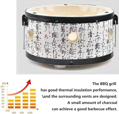 Tabletop BBQ Grill Portable Charcoal Barbecue Grill with Handle Exceptional Ventilation System Perfect for Indoor and Outdoor Cooking Backyard Camping Picnics Beach
