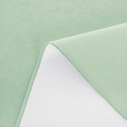 NLMUVW Sage Green Vinyl Tablecloth with Flannel Backing, Small Square Waterproof PVC Table Cloth Wipe Clean Table Cover for Dining Party Camping Outdoor, 52 X 52 Inch