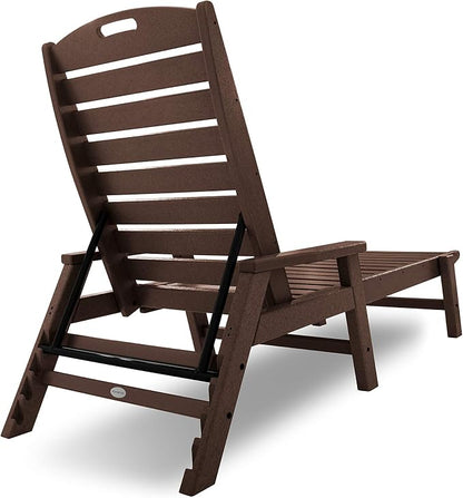 POLYWOOD NCC2280MA-P Nautical Arms Chaise, Mahogany