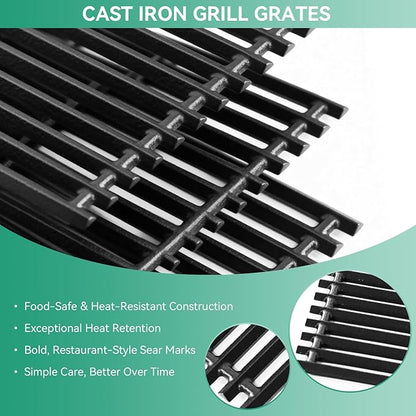 463355220 17" Cast Iron Grill Grates for Charbroil Commercial & Signature Tru-Infrared 3 Burner 463242515 463242516 463243016 463346017, Grill Replacement Part Cooking Grates G466-0025-W1A