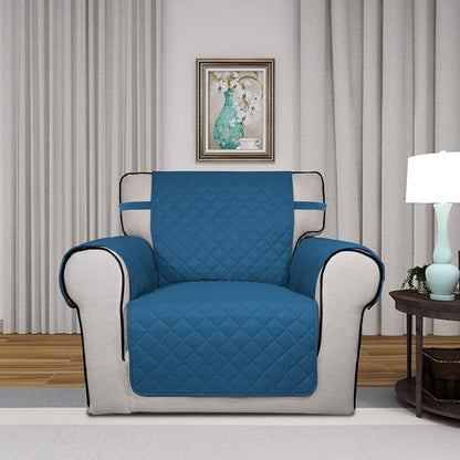 PureFit Reversible Quilted Sofa Cover, Water Resistant Slipcover Furniture Protector, Washable Couch Cover with Non Slip Foam and Elastic Straps for Kids, Pets (Small, Peacock Blue/Beige) | Peacock Blue/Beige, Water Resistant Couch Protector, Washable ...