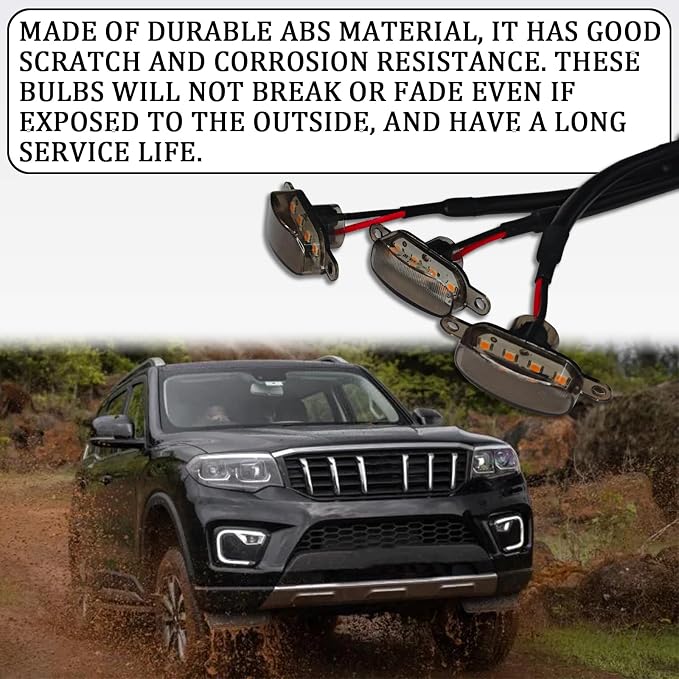 Compatible Lights 3PCS Front Grille Lights Compatible with 2004-2019 for-d F150 2013-2018 Ram 1500 Style Aftermarket Grille, Amber LED Marker Light with Harness and Fuse(Amber)