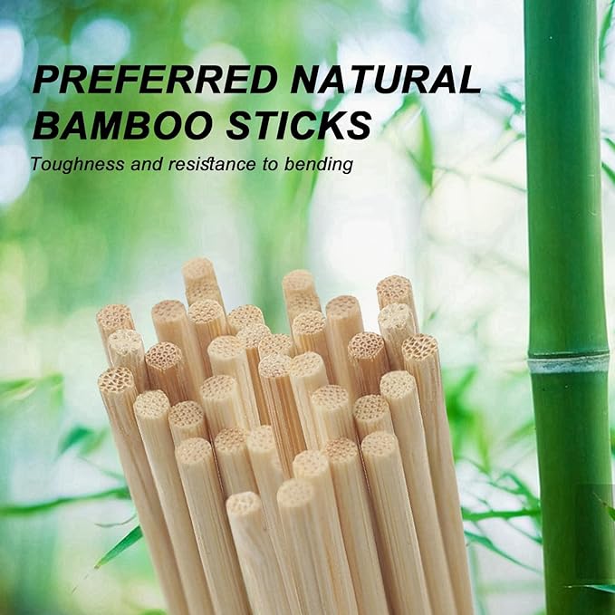 DaTpuik 10 inch Natural Bamboo Skewers for Grilling，Chocolate Fountain，Kabob，Crafts，Barbecue，Flower Bouquet， Bouquet Wrapping Paper. Diameter=4mm. More Size Choices 6"/8"/10"/12"/36"(100 PCS)