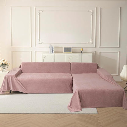 MYSKY HOME Pink Sofa Cover, Couch Covers for Pet Couch Cover Reclining Couch Covers, Covers for 3 Cushion Couch, Thick Durable Washable Sofa Covers for Furniture Couch Cover, 91" x 134"