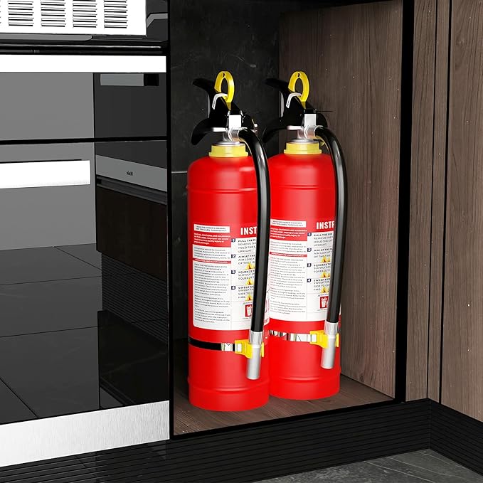 Ougist ABC Dry Chemical Fire Extinguisher, 5 lb – 2-A:10-B：C Rated for Home, Office & Vehicle, Quick Release, Easy-Grip Handle, Ideal for Electrical & Grease Fires, Car Extinguisher, Model FF2KG