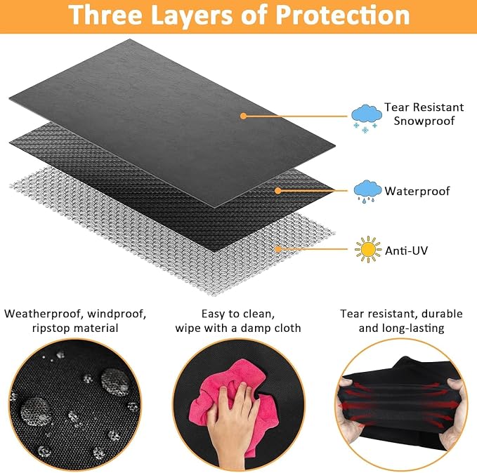 Grill Cover for Pit Boss 700FB, 700D, 700S, 700SC Wood Pellet Series Grills, Replace for Pit Boss 73701, 600D Heavy Duty Waterproof Fade Resistant Grill Cover for Pitboss