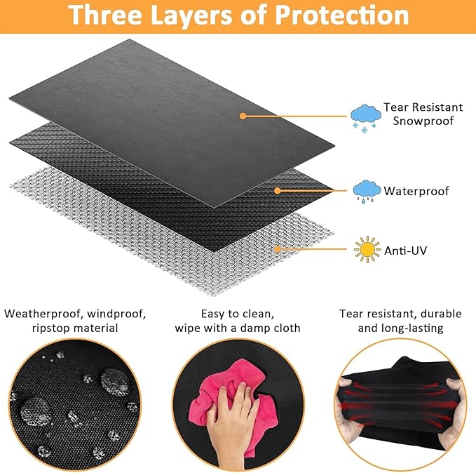 Grill Cover for Pit Boss 4-Burner Ultimate Lift-Off Griddle Grill PB4BGD2, 600D Heavy Duty Waterproof Fade Resistant Cover for Pit Boss Sierra 4B Ultimate Griddle
