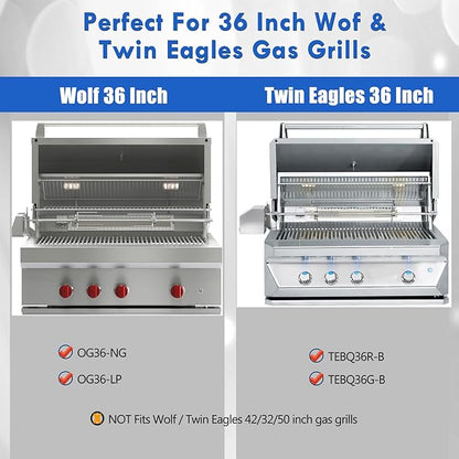 814554 S21759Y Ceramic Briquette Tray Replacement Parts for Wolf 36in Built in Grill Parts Twin Eagles Briquettes OG36 LP NG TEBQ36R-B TEBQ36G-B Briquette Tray Bricks with Heat Plates Rack