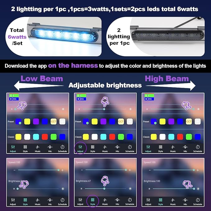 RGB Front Grills Led Lights for 2025 2026 Toyota 4Runner SR5 | 6th gen Grill Grille Light Accessoris (For SR5 only )