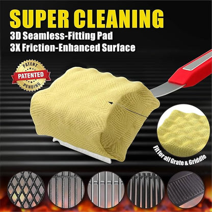 GRILLART Grill Brush Bristle Free, Replaceable BBQ Cleaning Pad (No Handle), Safe Replacement Cleaning Pad/Head for Cast Iron/Stainless Steel Grates - Red