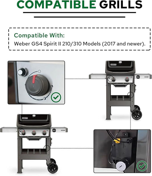 WEMEIKIT 67053 Grill Igniter Kit for Weber GS4 Spirit II 210/310 Parts with Front Control Panel (2013-Newer), 2-Outlet Ignition Replacement for Spirit II E-210, E-310, S-210, S-310, GS4 Grill Parts