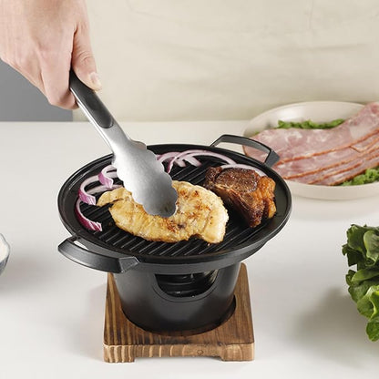 Korean BBQ Grill, Smokeless Non-stick Tabletop Charcoal Grill, Easy to Assemble Portable BBQ Grill for Home, Picnics, Camping and Outdoor Gatherings Charcoal Grill Smokeless Charcoal Grill Barbecue