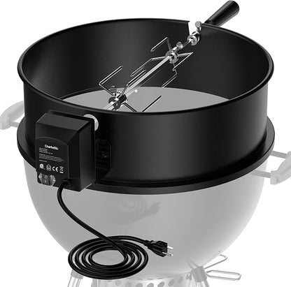 Skyflame Charkettle Rotisserie Ring Kit, Black Coated Steel | Compatible with Weber 18" Charcoal Kettle Grills, Compatible with Other Similar Kettle Grills, BBQ Grill Rotisserie Kit