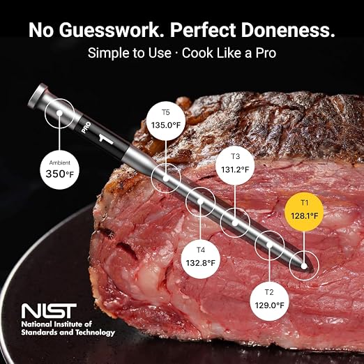 ThermoMaven Sub-1G Wireless Meat Thermometer, No App Needed, 2 Probes | 3000FT Long Range, Digital Smart Base, 6 Sensor NIST Accuracy, IPX8, BBQ Smoker Grill Oven Brisket Steak Turkey Pork Roast