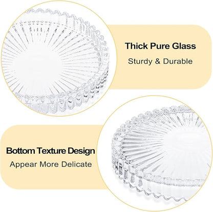 Modern Glass Coaster Set of 8 - Coffee Table Coasters, Crystal Coaster, Round Cup Mat, Coasters for Office, Kitchen, Bar, Dining Room, Living Room, Patio(Clear)