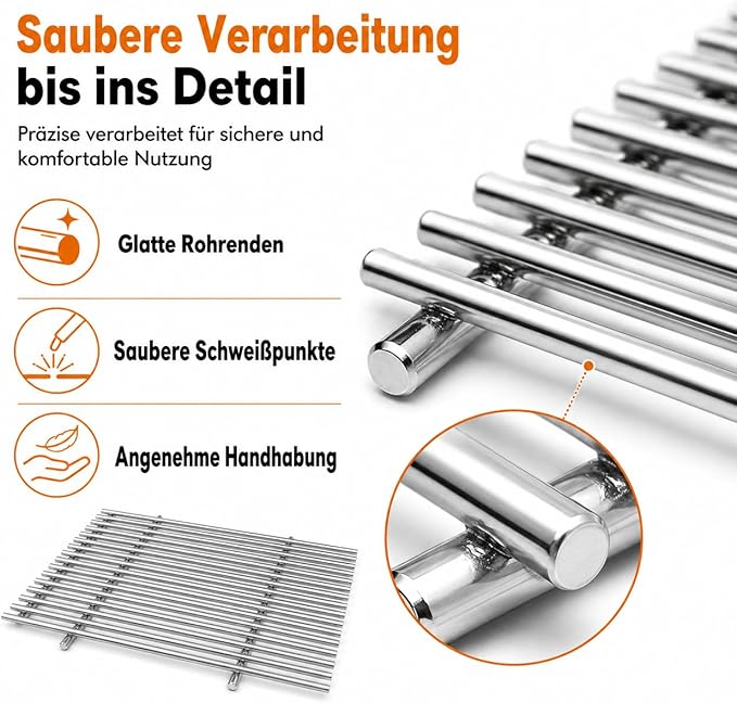 Grill Grates for Weber Spirit 300 & Spirit II GS4 300 Series, Stainless Steel Grates Replacement for Weber Spirit 310 E310 Grill Parts 7639 Spirit 700 Genesis Silver/Gold/Platinum B & C, 1000-3500