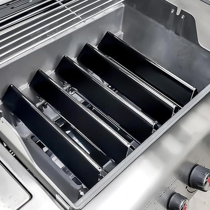 Uniflasy 7638 Grill Grates 7636 Flavorizer Bars for Weber Spirit 300 and Spirit II 300 Front Control, E310 E320 E330 S310 S320 S330 SP310 SP330, Porcelain-Enameled Cast Iron, 7-Pack 3-Burner Heat Kit