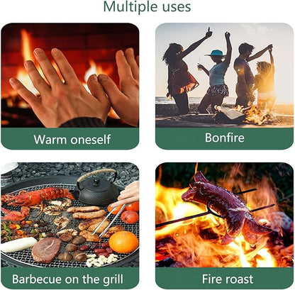 Extra Large Charcoal BBQ Grills Folding Portable Outdoor Barbecue Grill Oversize Cooking Area Stainless Steel Baking Net Perfect for Camping Picnics Garden Beach Party