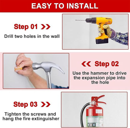 Universal Fire Extinguisher Bracket, Fire Extinguisher Mounts & Brackets (L Hook - 2 Pack)