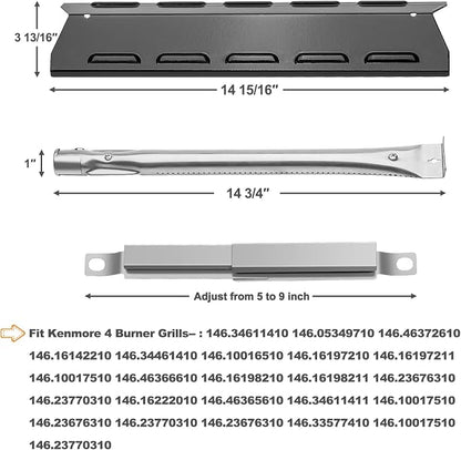 Grill Replacement Parts for Kenmore 146.34611410, Heat Plate, Grill Burner | Porcelain,for Kenmore 146.16198211,146.23679310,146.16142210,146.46365610,Heavy-Duty Heat Evenly,Uniform Heating,Easy Install