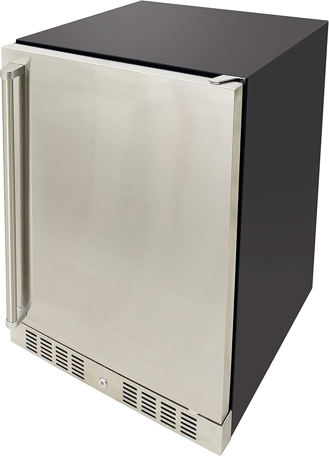 BRAMA Outdoor Refrigerator Built-In or Freestanding with Automatic Defrost, LED Display and Control Panel