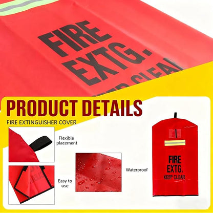 Fire Extinguisher Cover with reflective strap, 5-10LB Heavy-duty fire extinguisher protective sleeve, Portable from Scuffs & Scratches Accessories,Suitable for outdoor or home 12 "Wx 22"H