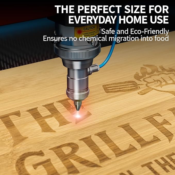 Dad Birthday Gift, The Grillfather Wood Cutting Board 12x8.6 Inch, Dads Gift from Daughter Son, Cool Kitchen Gifts for BBQ, Grill Masters, Father's Day Present for Papa,Grandpa,Husband