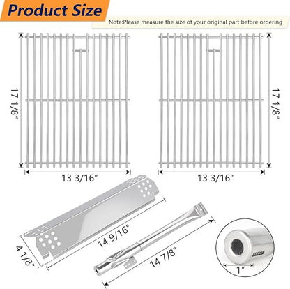 Grill Grease Tray Kits for Nexgrill Replacement Parts 4&5-Burner Gas Grill,Stainless Steel Grill Grates,Burners,Heat Plates,Adjustable Grease Drip Pan for Nexgrill Parts 720-0888,720-0830H,720-0958A