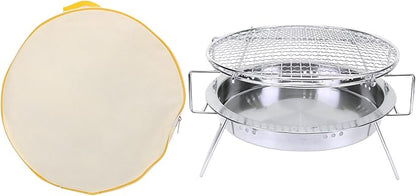 Charcoal Grill, Stainless Steel Portable Compact Design for Camping Picnic Outdoor BBQ Cooking