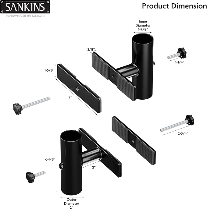 Patio Umbrella Holder for Deck Railing, Adjustable Patio Umbrella Base Outdoor Umbrella Stand, Patio Umbrella Clamp Deck Umbrella Mount for Balcony, Patio Railing
