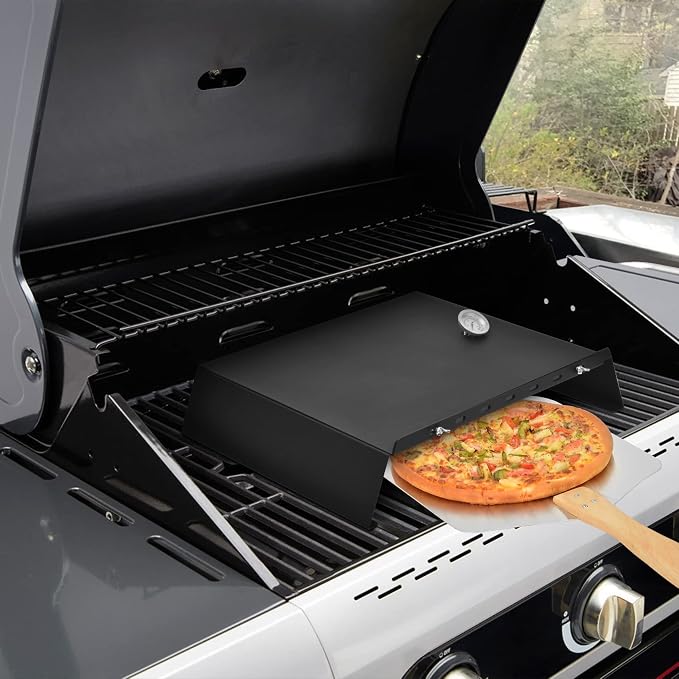 Skyflame Universal Metal Pizza Oven Kit | 20-30 inch Adjustable Width, Grill Top Pizza Oven Box, For Most Gas Grills, Pellet Grill Conversion Kit