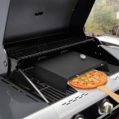 Skyflame Universal Metal Pizza Oven Kit | 20-30 inch Adjustable Width, Grill Top Pizza Oven Box, For Most Gas Grills, Pellet Grill Conversion Kit