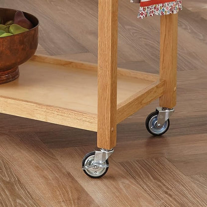 homestyles General Line Wood Rolling Kitchen Cart in Brown