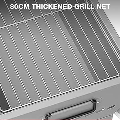 Portable Charcoal Grill with 36PCS Stainless Steel Kabob Skewers, Heavy Duty BBQ Grill with Folding Legs and 31.6x7.1" Cooking Area, Kebab Grill for Outdoor Backyard Picnic Camping Party