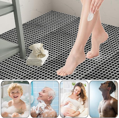 30 Pack Drainage Interlocking Tiles, Modular Interlocking Floor Tiles | 12"x12" Non Slip Rubber Garage Floor Tiles with Holes for Pool Bathroom Deck Kitchen Patio (Dark Grey)