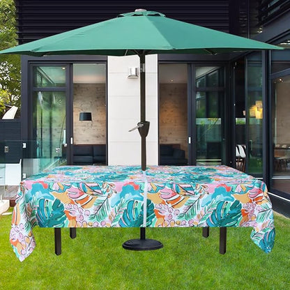 EHouseHome Outdoor and Indoor 60x84 inch Tablecloth with Umbrella Hole and Zipper, Waterproof Zippered Patio Table Cloths, Spring/Summer Table Covers for Backyard Circular Table/BBQs/Picnic