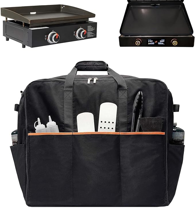 NOELIFE Padded Carry Bag for Blackstone 22 inch Tabletop Griddle without Hood, Compatible with Blackstone 22" Electric Grill, 600D Water-resistant Outdoor BBQ Carrying Case for Model 1666 (Bag Only)