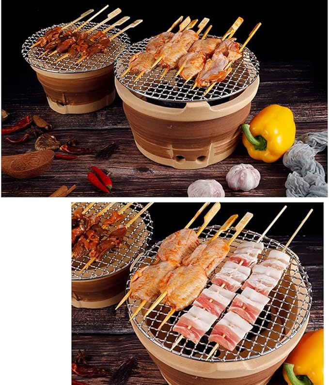 Old-Fashioned Barbecue Stove, Camping Wood Stove，Charcoal Stove, Household China-Style hot Pot Stove, tandoor, Commercial Clay Barbecue and Tea Stove，for Outdoor Cooking Picnic(Medium)