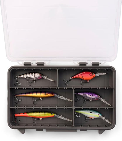 Plano StowAway 3600 Stow Tackle Box with Corrosion-Preventive Rustricor, 4-Pack, Single Latch Design, Transparent DuraView Lid, Stackable Storage for Fishing Bait, Lures and Gear