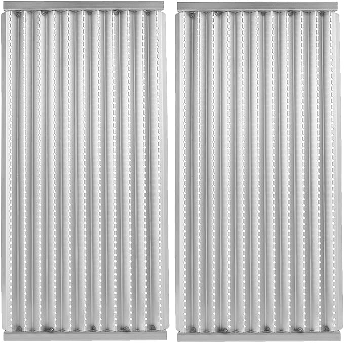 BBQ Future 18 7/16" Grill Grate Replacement Part for Charbroil Tru-Infrared 2 Burners Gas Grill 463241013 463270613 463246909 463270615 463273614 and More, 2 Pack Stamped Stainless Steel Emitter