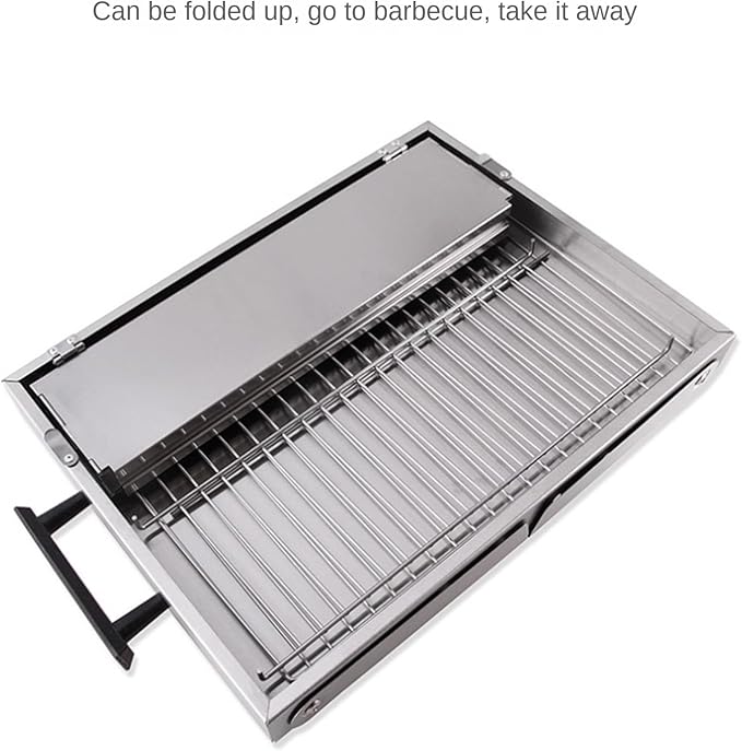 Barbecue Charcoal Grill Stainless Steel Folding Barbeque Grill Outdoor Indoor Charcoal Grill Portable for Camping Charcoal BBQ Grill